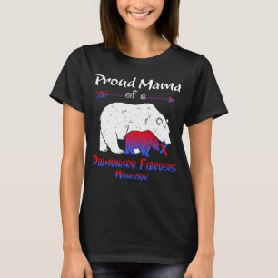 Camiseta Conscientização da Fibrose Pulmonar da Mamãe Urso