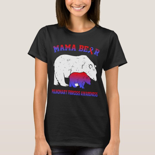 Camiseta Conscientização da Fibrose Pulmonar Mama Bear (Frente)