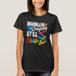 Camiseta Conscientização da Saúde Mental com Giz de Cera Qu