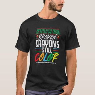 Camiseta Conscientização da Saúde Mental com Giz de Cera Qu