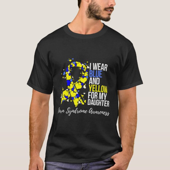 Camiseta Conscientização da Síndrome de Down com Fita Azul  (Frente)