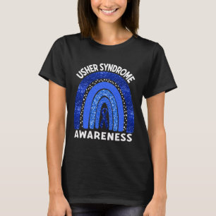 Camiseta Conscientização da Síndrome de Usher Arco-íris Azu