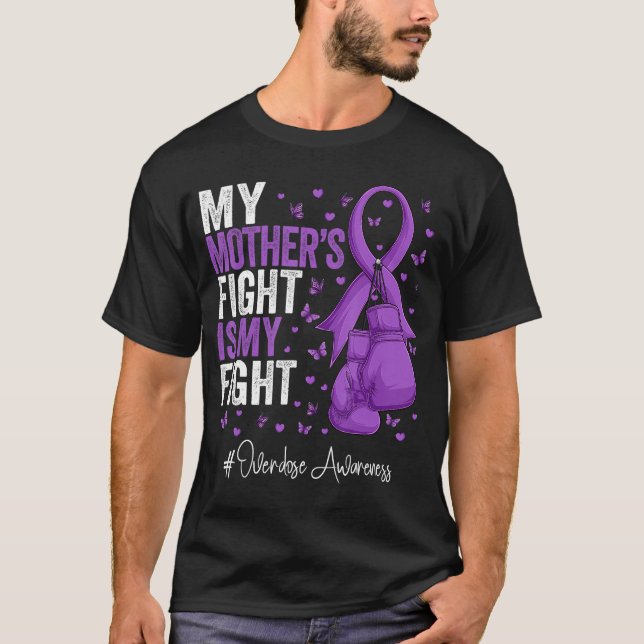 Camiseta Conscientização da Sobredose Materna com Laço Roxo (Frente)