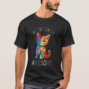 Camiseta Conscientização de Gato Autisticamente Incrível de