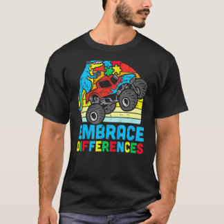 Camiseta Conscientização do Autismo Abrace Diferenças Trex 
