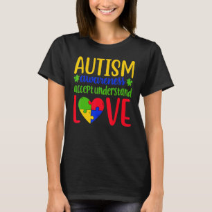 Camiseta Conscientização do Autismo aceita que o amor seja