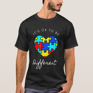 Camiseta Conscientização do Autismo Aceitação É Ok Ser Dife
