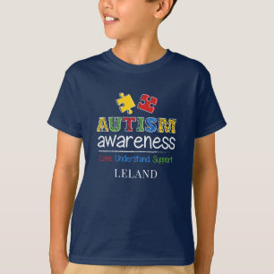 Camiseta Conscientização do Autismo Amor Compreensão Apoio