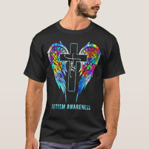 Camiseta Conscientização do Autismo Cruz da Fé Asas Cruz An