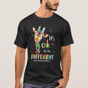 Camiseta Conscientização do Autismo Girafa Fofa Animal É Ok