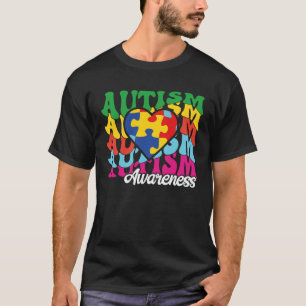 Camiseta Conscientização do Autismo Groovy Para Crianças Mu