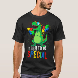 Camiseta Conscientização do Autismo Infantil Dino Meninos d