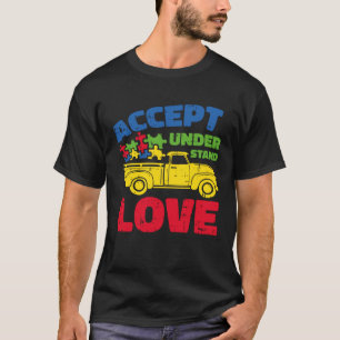 Camiseta Conscientização do Autismo Meninos Meninas Aceitam
