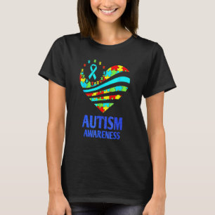 Camiseta Conscientização do Autismo Mulheres Coração Supor