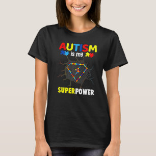 Camiseta Conscientização do Autismo O Autismo É Meu Super