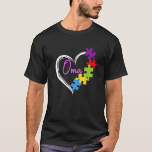 Camiseta Conscientização do Autismo Oma Dia das Mães Coraçã