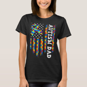 Camiseta Conscientização do Autismo Orgulhoso Pai de Autist