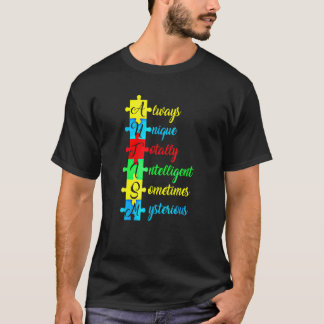 Camiseta Conscientização do Autismo Sigla e Peça do Quebra-