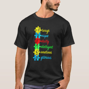 Camiseta Conscientização do Autismo Sigla e Peça do Quebra-