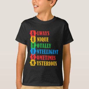 Camiseta Conscientização do Autismo Único Inteligente Miste