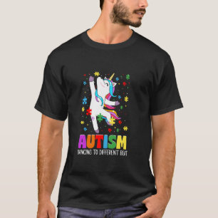 Camiseta Conscientização do autismo Unicórnio fazendo dabbi