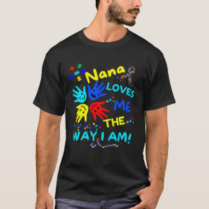 Camiseta Conscientização do Autismo Vovó Me Ama Do Jeito Qu