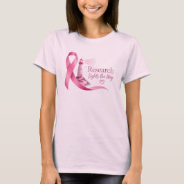 Camiseta Conscientização do Câncer de Mama Laço Rosa Pesqui