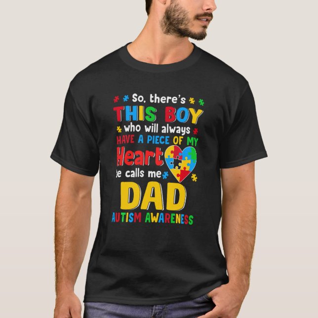 Camiseta Conscientização do Dad Saurus sobre Autismo (Frente)