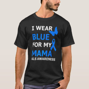 Camiseta Conscientização Eu Visto Azul Para Minha Mãe Fita