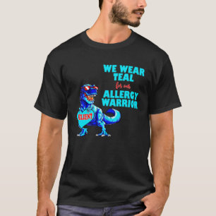 Camiseta Conscientização sobre Alergia Alimentar Dinossauro