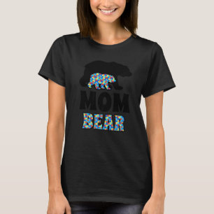 Camiseta Conscientização sobre Autismo da Mamãe Urso