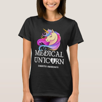 Camiseta Conscientização sobre Diabetes do Unicórnio Médico