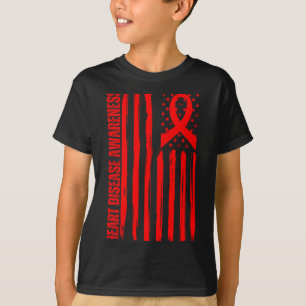 Camiseta Conscientização sobre Doenças Cardíacas Bandeira A