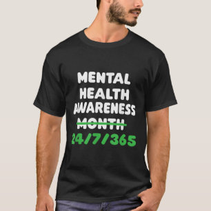 Camiseta Conscientização sobre Saúde Mental para Prevenção 