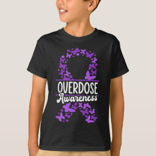Camiseta Conscientização sobre Superdose Faixa Roxa Vício e