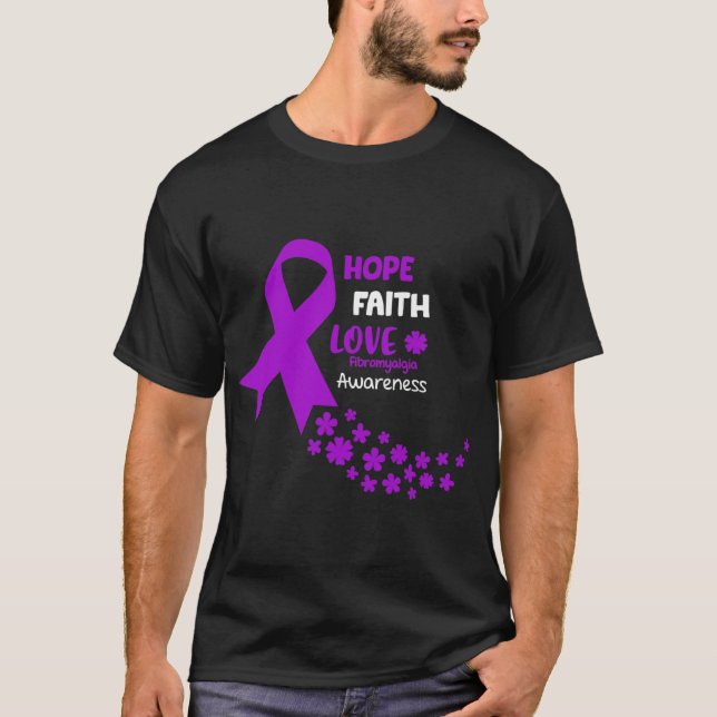 Camiseta Conscientização Tempos Esperam Fé Amar Fibromialgi (Frente)