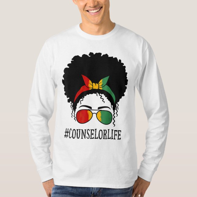 Camiseta Conselheira Mulheres Africanas História Negra Mens (Frente)