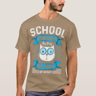 Camiseta Conselheiro Da Escola De Mens Por Dia Cat Lover Po