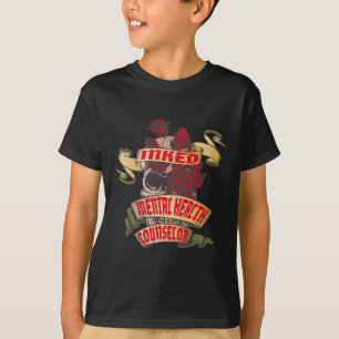 Camiseta Conselheiro de Saúde Mental Crânio Incluso e Rosas