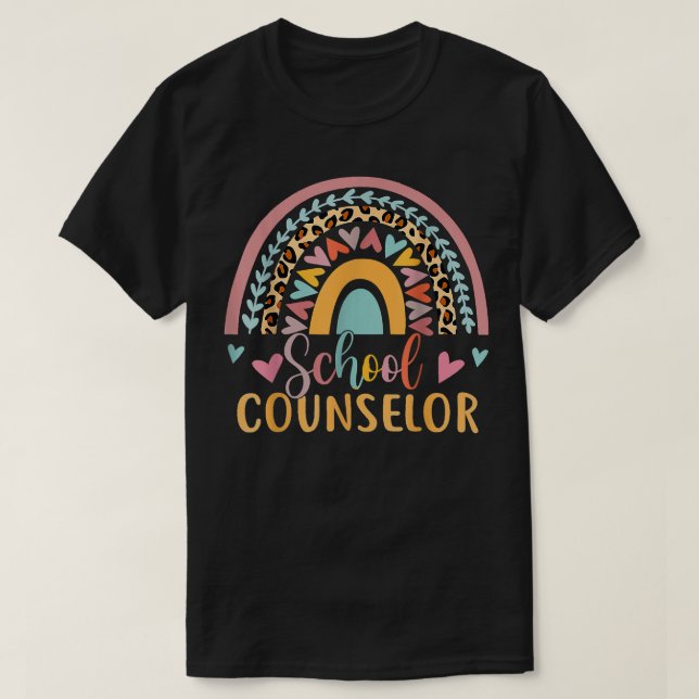 Camiseta Conselheiro Engraçado Rainbow Leopard Imprime Cont (Frente do Design)