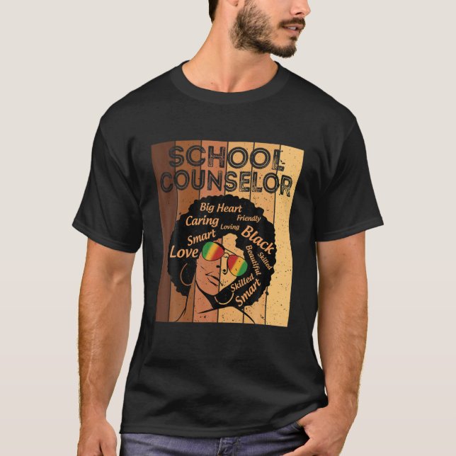 Camiseta Conselheiro escolar Afro-Americano Black Histo (Frente)