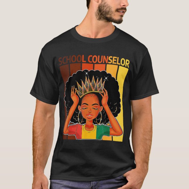 Camiseta Conselheiro escolar Afro-Americano Black Histo (Frente)