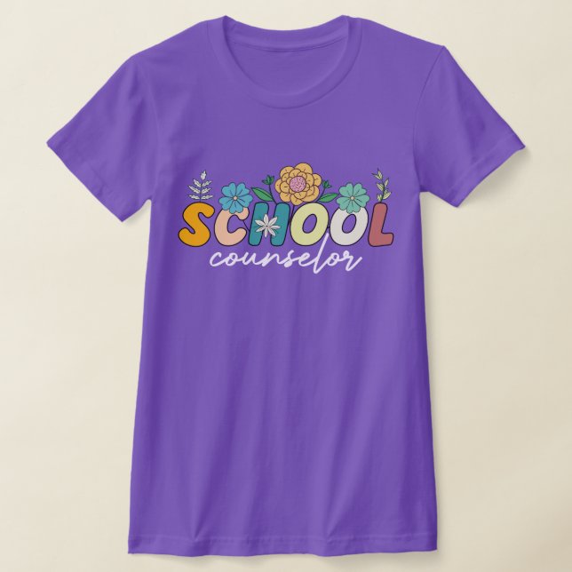 Camiseta Conselheiro Escolar Apreciação de Flor Selvagem Co (Postura )