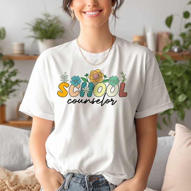 Camiseta Conselheiro Escolar Professora de Flor Selvagem Bo (Criador carregado)