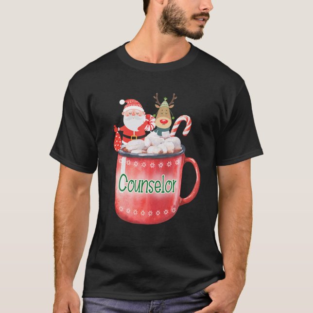 Camiseta Conselheiro Natal Santa Claus Candy Cane Rudolph (Frente)