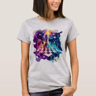 Camiseta Conselho de Peça de Xadrez de Aquarela