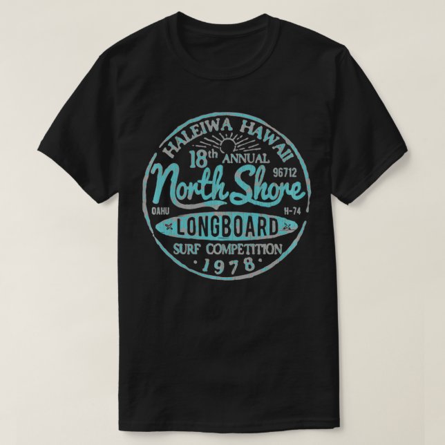Camiseta Conselho de Surf longo de North Shore Hawaii (Frente do Design)