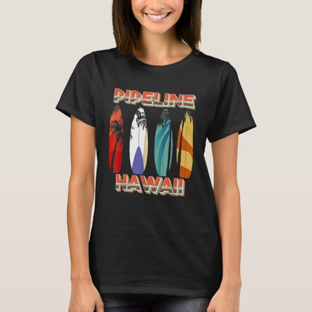 Camiseta Conselho de Surf Oahu Hawaii - Pipeline Retro (Frente)