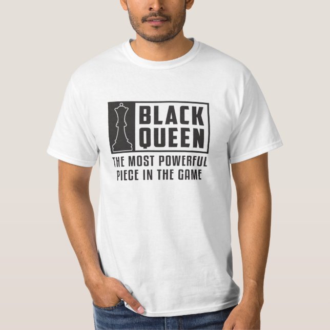 Camiseta Conselho de Xadrez Conselho de Xadrez Rainha Negra (Frente)