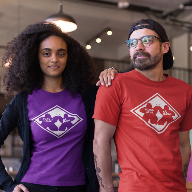 Camiseta Conselho Jogo Duo White Frame Mens Shirt (Criador carregado)